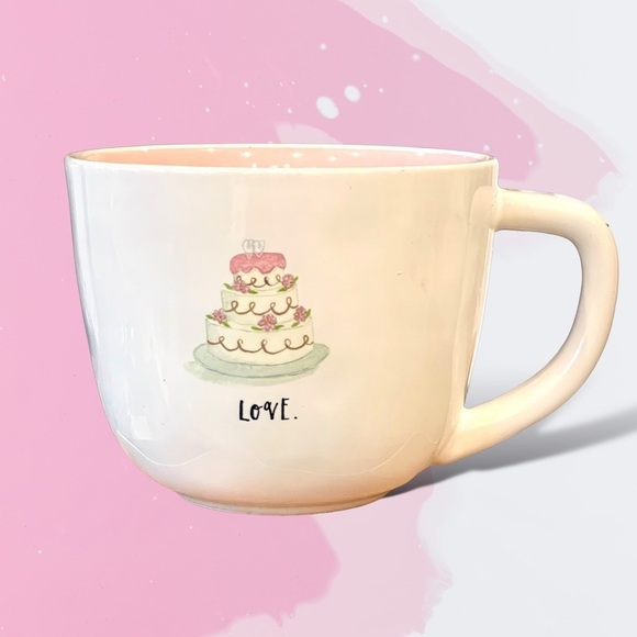 Rae DUNN by Magenta Artisan Collection “LOVE” Mug with Wedding Cake Icon 18 oz - Picture 1 of 5
